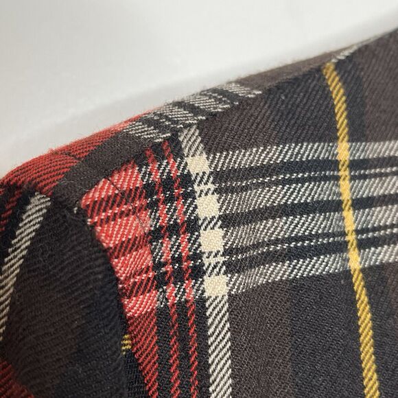 Lauren Ralph Lauren Worsted Wool Plaid Button Up Shirt Red Black Brown Womens M - Picture 4 of 10